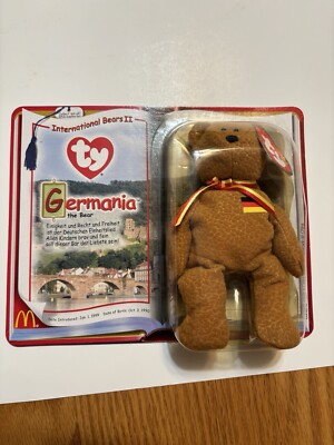 TY GERMANIA The Bear Beanie Baby International Bears II McDonald's Retired RARE