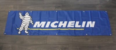 Michelin Tires Banner Flag Big 2x8 ft Racing Tire Shop Auto Car Mechanic Garage