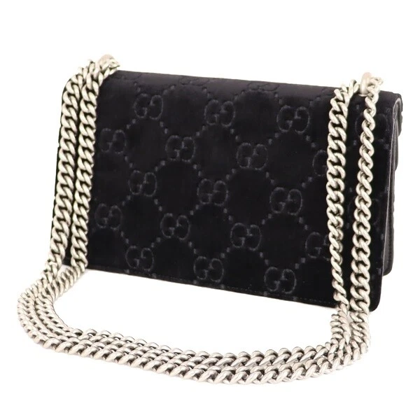 Gucci sac à bandoulière Duonissos 499623 chaîne petit cuir velours noir