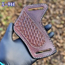 AJ Leather Folding Blade Knife Sheath Belt Pouch EDC Tools Pocket Camping