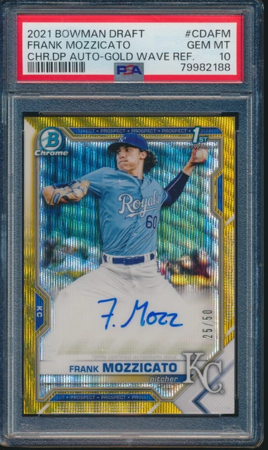 PSA 10 FRANK MOZZICATO AUTO 2021 Bowman Chrome GOLD WV REFRACTOR /50 RC GEM MINT