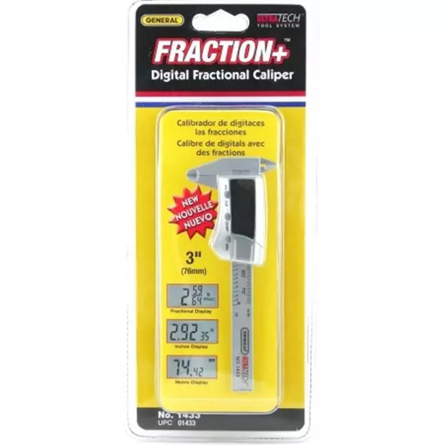 General Tools 1433 3 in. Carbon Fiber Digital Fractional Caliper