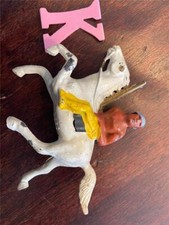 VINTAGE LEAD METAL BARCLAY NATIVE AMERICAN INDIAN ON HORSE - 02042023PK