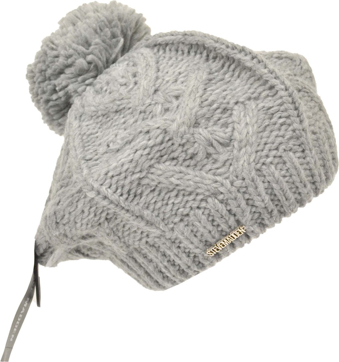 Steve Madden Red Knit French beret Beanie with Metal Logo Steve Madden Women main image 2