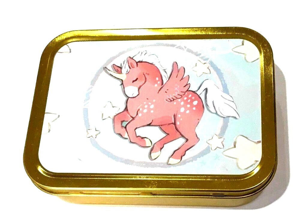 2 OZ TOBACCO TIN UNICORN PILL TIN,BAIT TIN,SEWING TIN,BACCY TIN, STASH CAN 