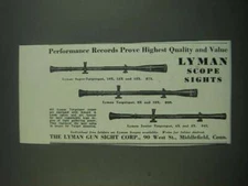 1939 Lyman Super-Targetspot, and Junior Targetspot scopes Ad - Records