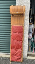 Vintage Snocraft Norway Maine Toboggan Sled with pad, beautiful wood
