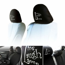 Live Laugh Love Custom Logo Embroidered Headrest Cover Car Truck Seat Black