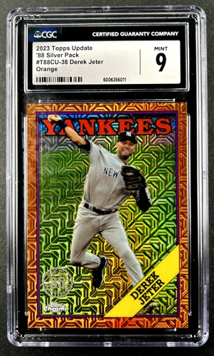2023 Topps Chrome - Derek Jeter #T88CU-38 New York Yankees Orange Mojo /25 CGC 9