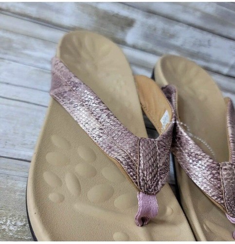 Megnya Orthotic Plantar Fasciitis Pink Snake Comfort Flip Flop Sandals 39/8 - Picture 4 of 6