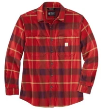 Men's Carhartt Rugged Flex® Relaxed Fit Midweight Flannel Plaid Long Sleeve