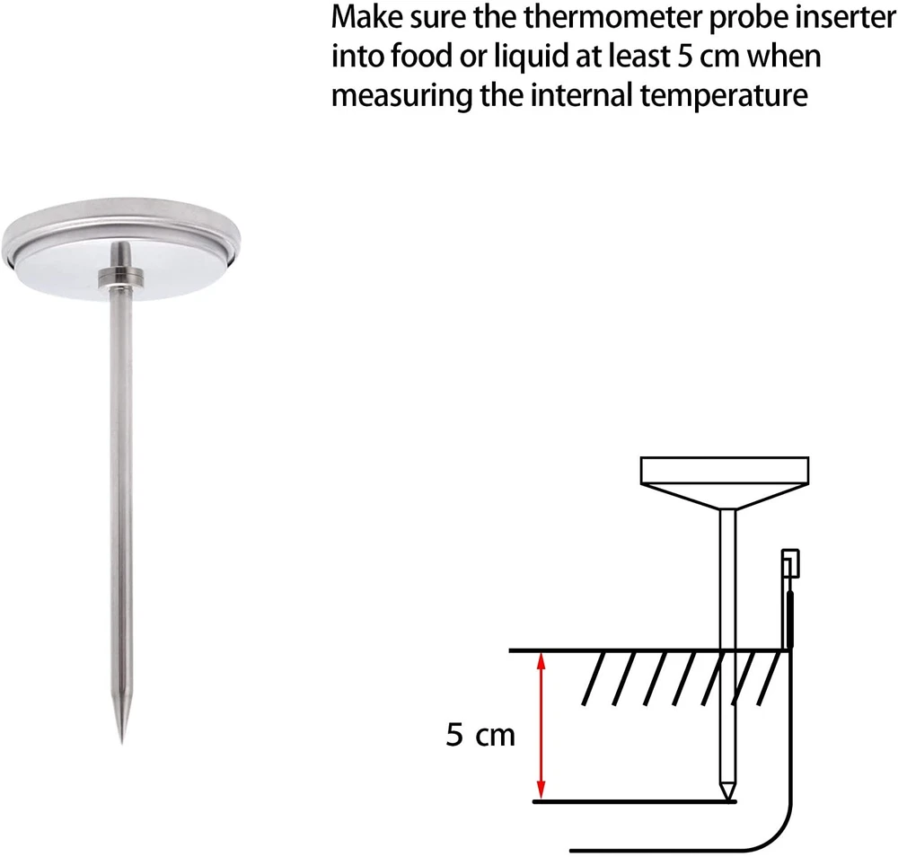 Defull Meat Thermometer Extra Large Dial 2.8''Probe Cooking Poultry Roasting BBQ