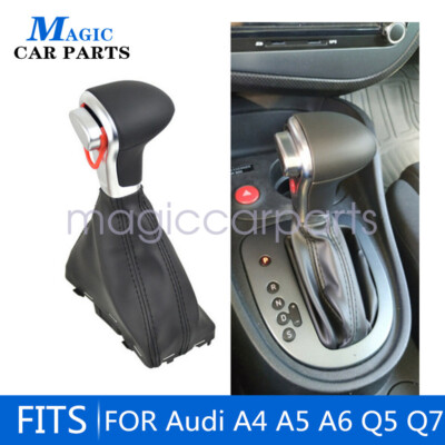 Gear Shift Knob Handle Lever Leather Adapter Cover Fits For Audi Car A6 A4 Q5