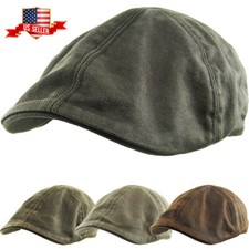 Mens Ivy Hat PU Leather Golf Driving Ascot Wi...