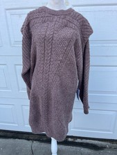 ASTR the Label knit sweater Dress brown long sleeves shoulder pad XL