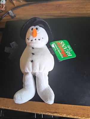 Vintage Merry Beans Chilly Snowman Beanbag Plush Eckered DanDee (Rare) 7''