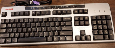 Compaq KB-0133 Black Silver Keyboard PS2 Wired QWERTY 271122-001  Garage