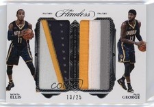 2016 Panini Flawless Dual Diamond Memorabilia 13/25 Monta Ellis Paul George 3d3