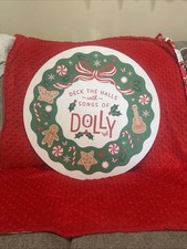Round Wood Hanging Christmas Sign "Deck the Halls with Songs of Dolly" 12x12"