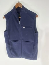 Figs Blue Full Zip Multi Pockets Fleece Utility Vest Mens Size M