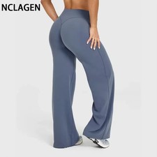 Straight Leg Bottoms Women's Mid-Waist Yoga Pants GYM Leggings