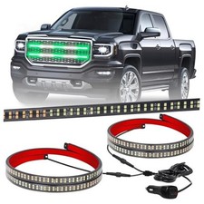 2pcs 30 Inch Green White Grill Emergency Lights Strip 360 Led Greenwhite