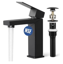 Black Bathroom Faucet Single Handle  Bathroom Sink Drain with Overflow, cUPC...