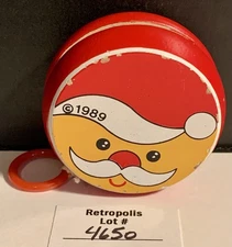 1989 Wooden Santa Claus Yo-Yo Stocking Stuffer Vintage
