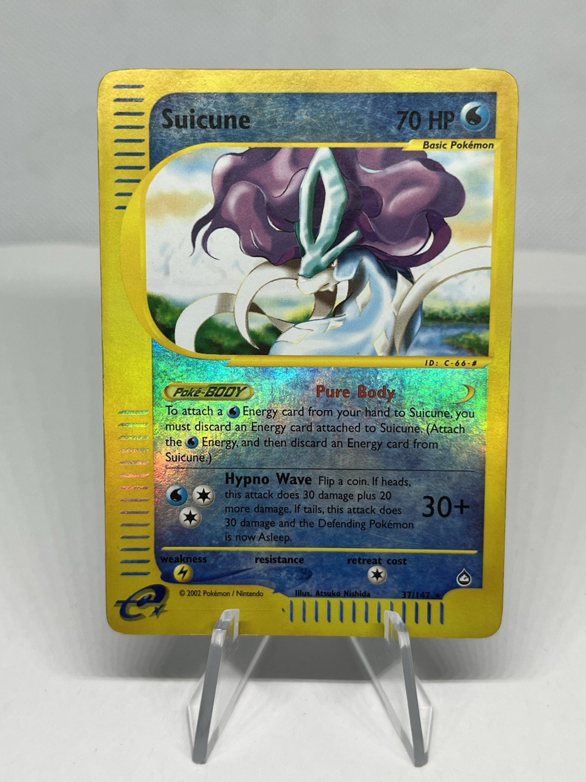 Suicune 37/147 Aquapolis Reverse Holo Rare Pokemon Card TCG 2002 Vintage HP