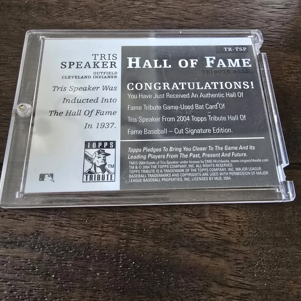 Altavoz Topps Tribute Tris 2004 juego usado bate TR-TSP Foto 2 de 2