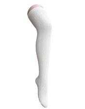 Thigh High Socks for Women Over the Knee Casual Stockings Pure White