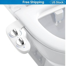 Non-Electric Bidet for Existing Toilets, Self-Cleaning Dual Nozzle, Cold Water