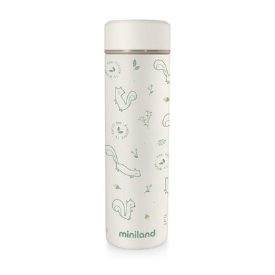 Miniland Thermoskanne 450 ml, beiges Edelstahl, doppelwandig