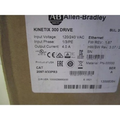 NEW Allen Bradley 2097-V33PR3 Kinetix 300 Servo Drive 240V 1Ph/3Ph US Free Tax