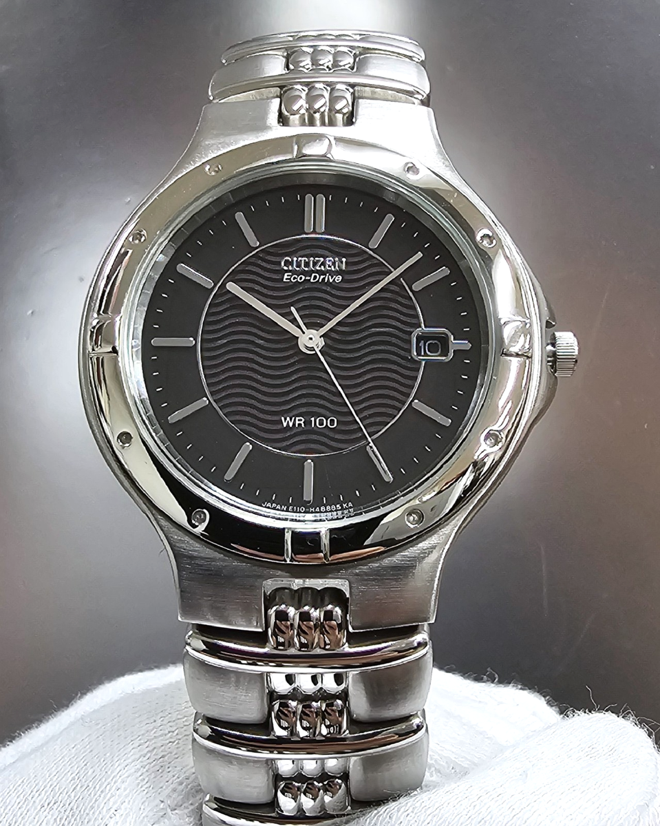 Citizen Eco-Drive Black Dial SS Bracelet Men