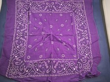 Vintage Cotton Purple Bandana Western Paisley Design 5FB