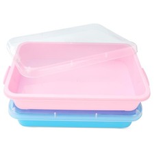 Sensory Bin Sand Tray with Lid for Toddlers 2 Pcs 15in Portable Sandbox Toy L...