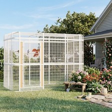 10ft XL Walk in Bird Cage Huge Aviary for Parrot Macaw Finch Budgie Middle bird
