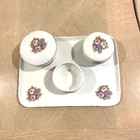 Vintage Czech Slovakia Porcelain White w Purple Flowers 9” Tray Serving Vanity — photo 2