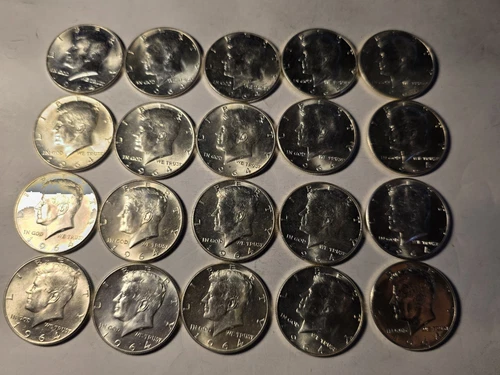 1964 Kennedy Silver Half Dollars MS ( 20 Coin) 90% Silver-$10 FACE- Uncirculated