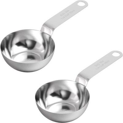 2PCS  1/4 Measuring Cup (59ml, 2oz) Measuring Cup 18/8 Stainless Steel LEIFENY
