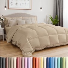 Size, Cream Alternative Down Comforter - Warm and Lightweight Queen 05 - Cream
