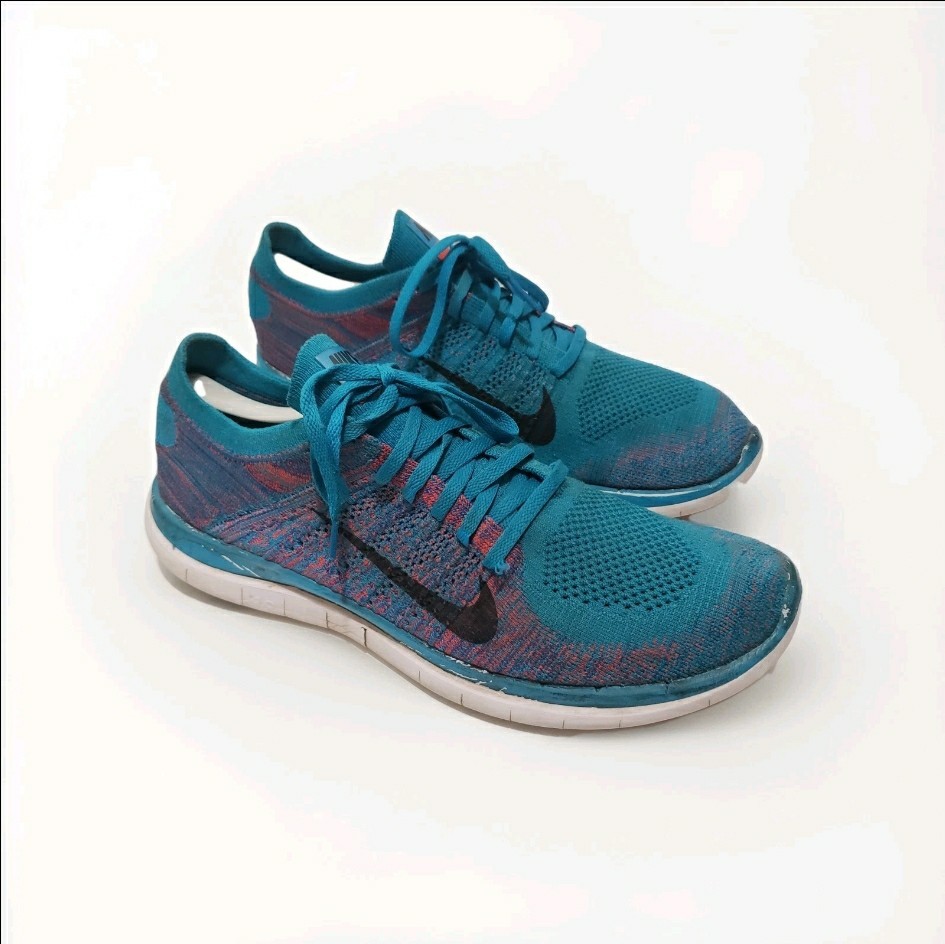 Nike Free Flyknit 4.0 Blue Lagoon Bright Crimson 631053-403  display picture 3
