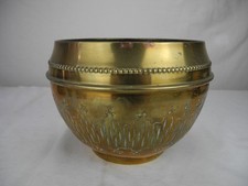 ancien cache pot laiton doré déco shabby art déco brass flowers pot Blumentopf