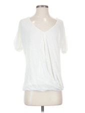 Halston Heritage Women Ivory Short Sleeve T-Shirt S