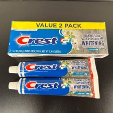 2 - 2-Pack Crest Baking Soda Peroxide Toothpaste 11.4oz. TWIN PK Exp 8/26