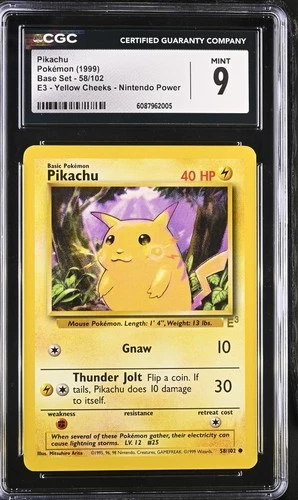 CGC 9 Pikachu 58/102 E3 Nintendo Power English Pokemon Card