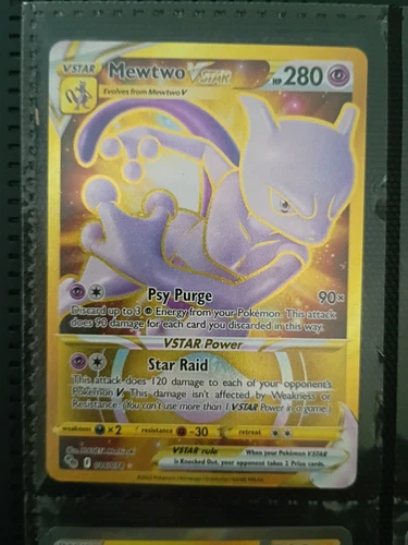 Pokemon Mewtwo VSTAR 086/078 Gold Secret Rare Full Art Holo Pokemon GO NM/MT