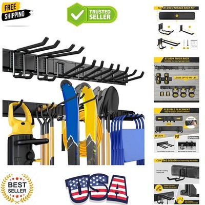48'' Garage Tool Organizer Wall Mount, 440lbs Garden Garage Storage Garage Org...