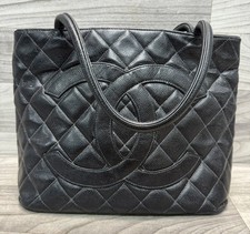 Chanel Reprint Caviar Quilted Medallion Black Tote Bag - Authentic (A1D007891)